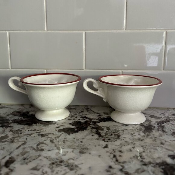 Vintage Set of 2 Staffordshire England Winking Tea Cups - Picture 8 of 10